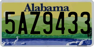 AL license plate 5AZ9433