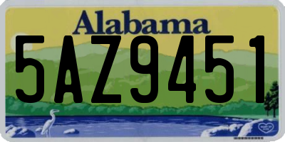 AL license plate 5AZ9451