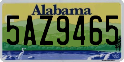 AL license plate 5AZ9465