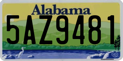 AL license plate 5AZ9481