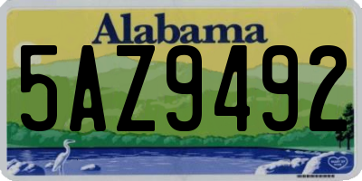 AL license plate 5AZ9492