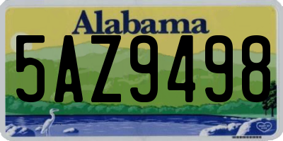 AL license plate 5AZ9498