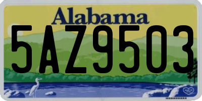 AL license plate 5AZ9503