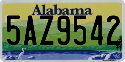 AL license plate 5AZ9542