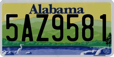 AL license plate 5AZ9581