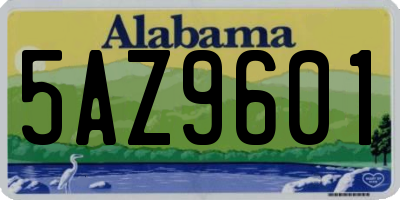 AL license plate 5AZ9601