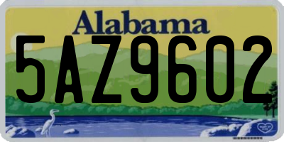 AL license plate 5AZ9602