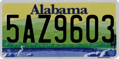 AL license plate 5AZ9603