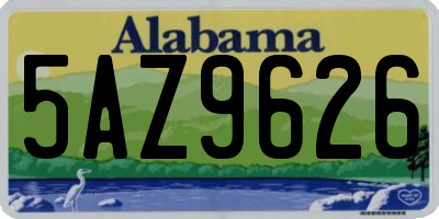 AL license plate 5AZ9626