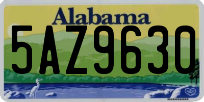 AL license plate 5AZ9630