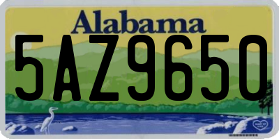 AL license plate 5AZ9650