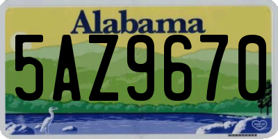 AL license plate 5AZ9670