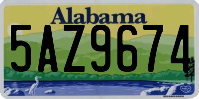AL license plate 5AZ9674