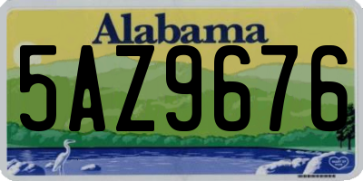 AL license plate 5AZ9676