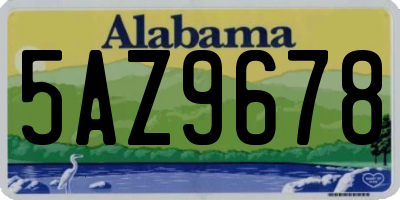 AL license plate 5AZ9678