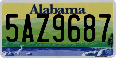 AL license plate 5AZ9687