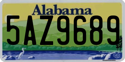 AL license plate 5AZ9689