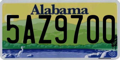 AL license plate 5AZ9700