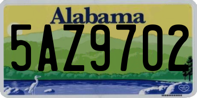 AL license plate 5AZ9702