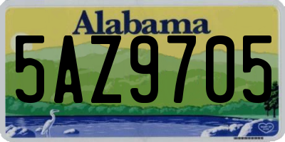 AL license plate 5AZ9705