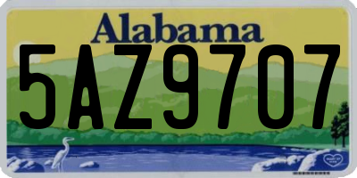 AL license plate 5AZ9707