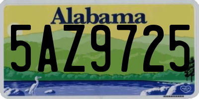 AL license plate 5AZ9725
