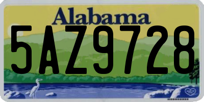 AL license plate 5AZ9728