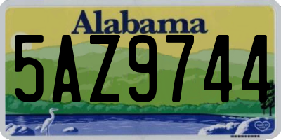 AL license plate 5AZ9744