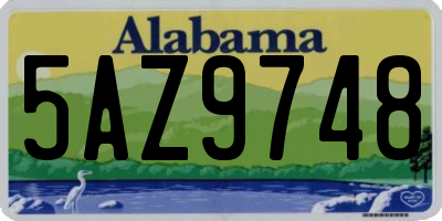AL license plate 5AZ9748