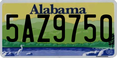 AL license plate 5AZ9750