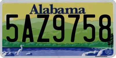 AL license plate 5AZ9758