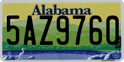 AL license plate 5AZ9760