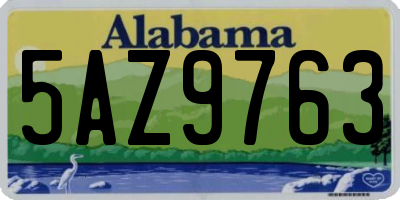 AL license plate 5AZ9763