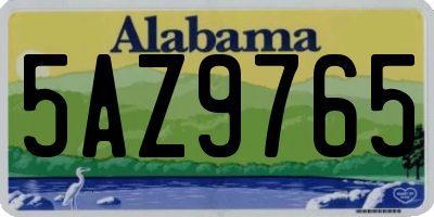 AL license plate 5AZ9765