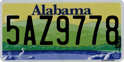 AL license plate 5AZ9778