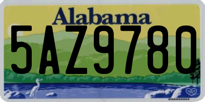 AL license plate 5AZ9780