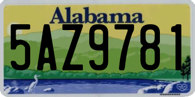 AL license plate 5AZ9781