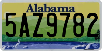 AL license plate 5AZ9782