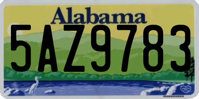 AL license plate 5AZ9783