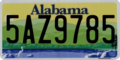 AL license plate 5AZ9785