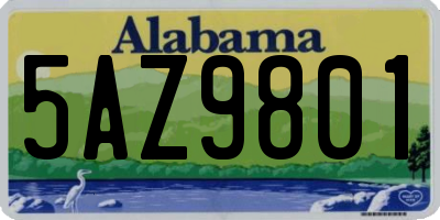 AL license plate 5AZ9801
