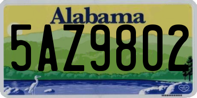 AL license plate 5AZ9802