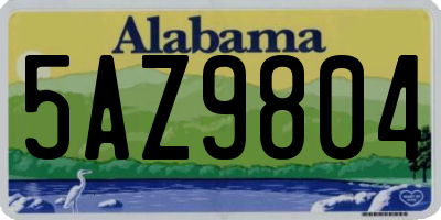AL license plate 5AZ9804