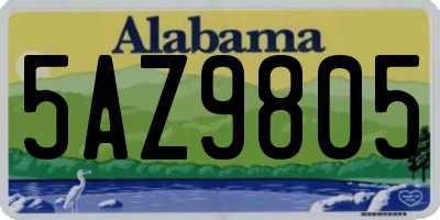 AL license plate 5AZ9805