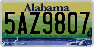 AL license plate 5AZ9807