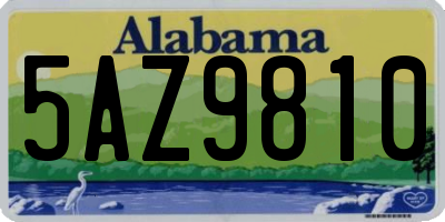 AL license plate 5AZ9810