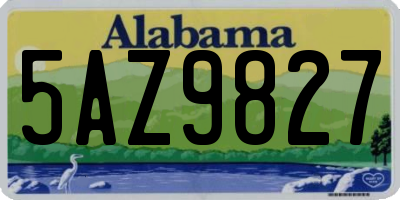 AL license plate 5AZ9827