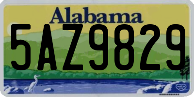 AL license plate 5AZ9829
