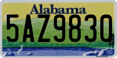 AL license plate 5AZ9830