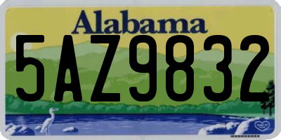 AL license plate 5AZ9832